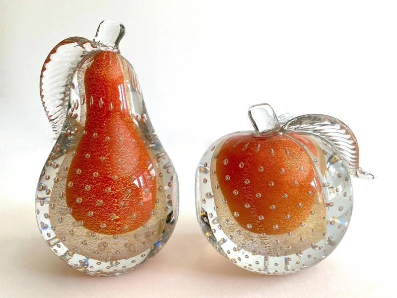 MCM BARBINI MURANO ART GLASS SOMMERSO GOLD LEAF BULLICANTE FRUIT SCULPTURES SET (1 of 12)