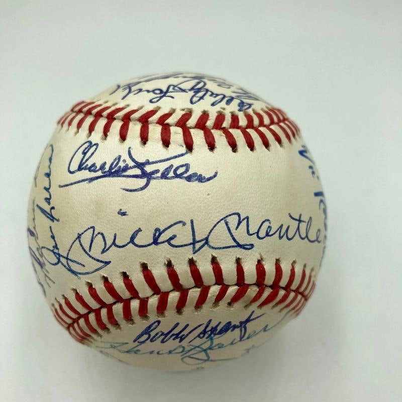Mickey Mantle New York Yankees HOF Legends Multi Signed Baseball 28 Sigs JSA COA (1 of 14)