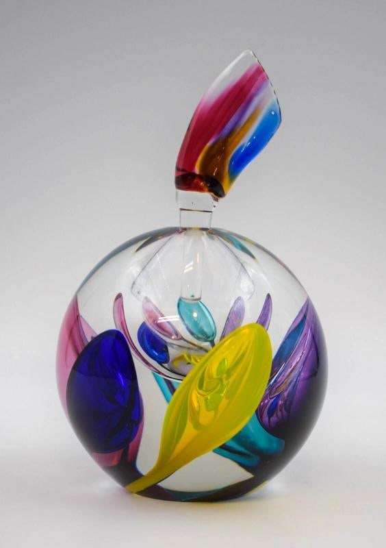 Leon Applebaum Art Glass Perfume Bottle~(7.5"H x 5"W) (1 of 10)