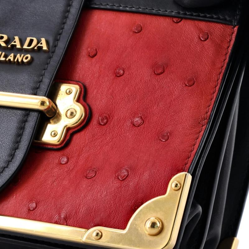 Prada Cahier Crossbody Bag Leather and Ostrich Small - 7