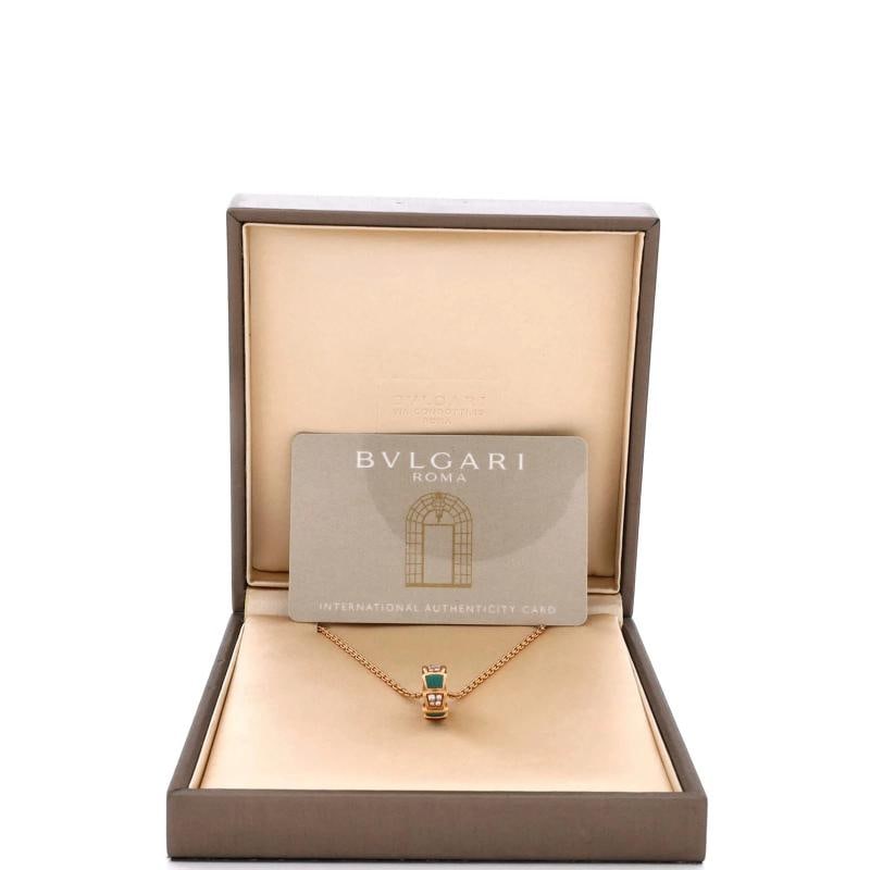 Bvlgari Serpenti Viper Pendant Necklace 18K Rose Gold with Malachite - 2