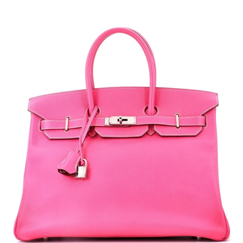 Hermes Candy Birkin Bag Epsom 35: Accessories: Lock, Clochette, Keys Measurements: Handle Drop 4", Height 10", Width 14", Depth 7", Strap Drop None" ., Condition: Pre-owned - Good,Brand: Hermes,Exterior Material: Leather,Style: