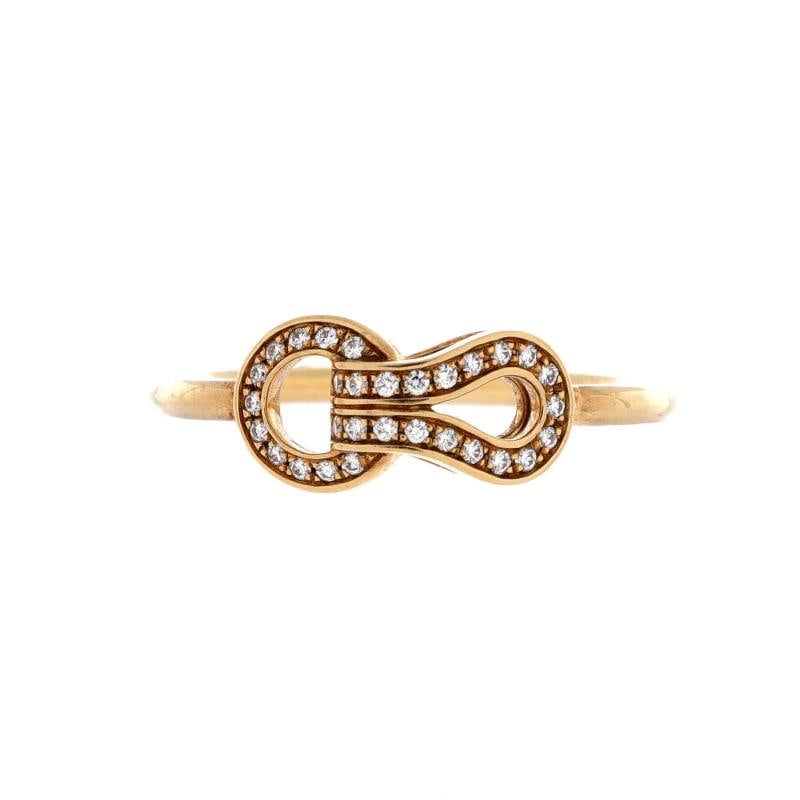 Cartier Agrafe Vine Ring 18K Yellow Gold with Diamonds Small: Measurements: Size: 7.5 - 56, Width: 1.6 mm . Condition: Pre-owned - Good,Brand: Cartier,Main Stone: Diamond,Metal: 18K Rose Gold,Metal Purity: 18k,Ring Size: 7.5 - 56,Type: Ring,Color: Yellow