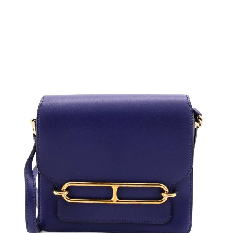 Hermes Roulis Bag Swift 18: Condition: Pre-owned - Good,Brand: Hermes,Exterior Material: Leather,Style: Cross Body Bags,Exterior Color: Navy Blue,Department: Women,Size: 18,Accessories: With Strap Condition: Fair. Exterior: scuf