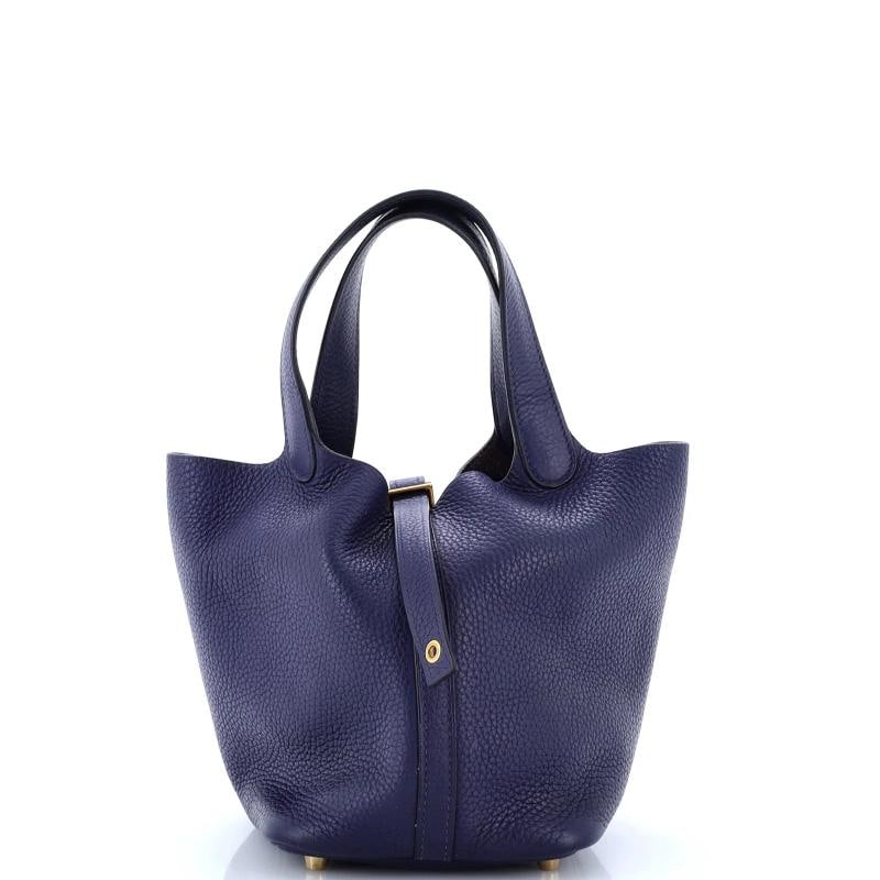 Hermes Picotin Bag Clemence PM: Condition: Pre-owned - Good,Brand: Hermes,Exterior Material: Leather,Style: Totes,Exterior Color: Navy Blue,Department: Women,Size: Mini