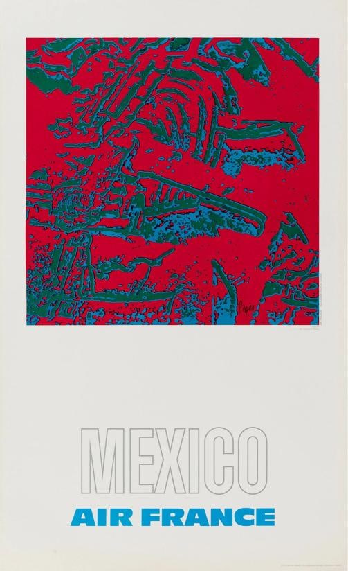 Original Vintage Poster - Raymond Pages - Air France - Mexico - Airplane - 1971: Condition: Used,Features: Signed,Width (Inches): 23,2,Listed By: Dealer or Reseller,Subject: Transportation,Size: Large (up to 60in.),Height (Inches): 39,7,Date of Creation: 1970-1989,Artist: Raymond 