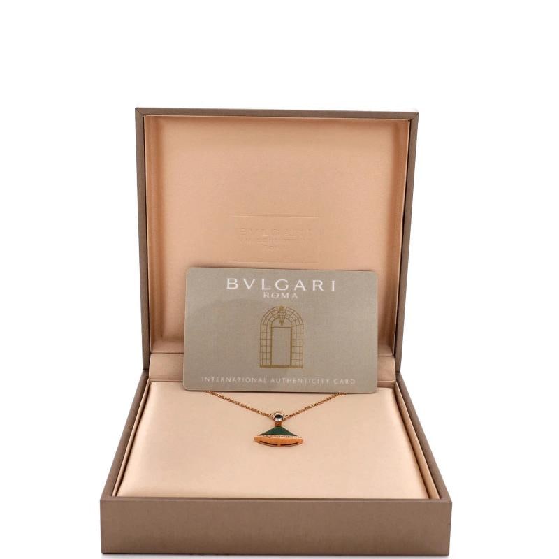 Bvlgari Divas' Dream Pendant Necklace 18K Rose Gold with Malachite and Diamonds - 2