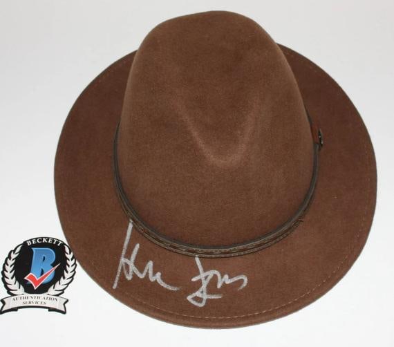 HARRISON FORD SIGNED INDIANA JONES FEDORA HAT MOVIE AUTOGRAPH PROOF BECKETT COA: Industry: Movies,Movie: Raiders of the Lost Ark,Signed by: Harrison Ford,Signed: Yes,Autograph Authentication: Beckett,Original/Reproduction: Original,Country of Origin: United States