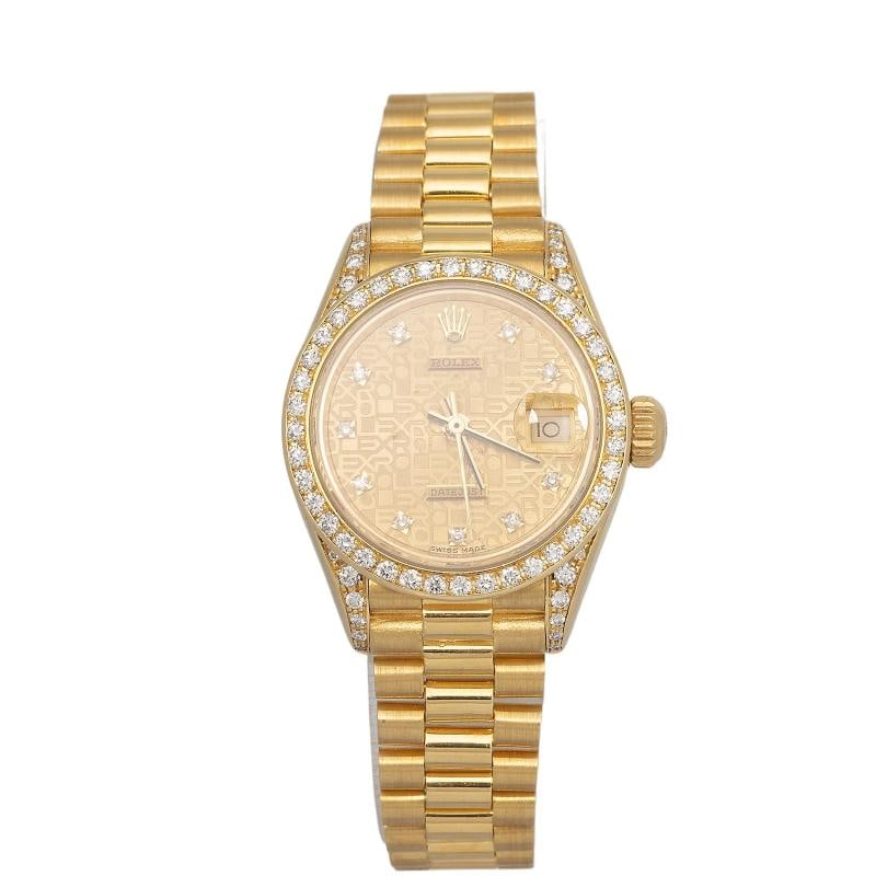 Rolex Datejust 69158J Papers President Yellow Gold Jubilee Yellow Gold Diamond: Condition: Pre-owned - Good: This item has been gently used but is in good condition. It might have a few signs ... Read moreabout the conditionPre-owned - Good: This item has been gently used but is 