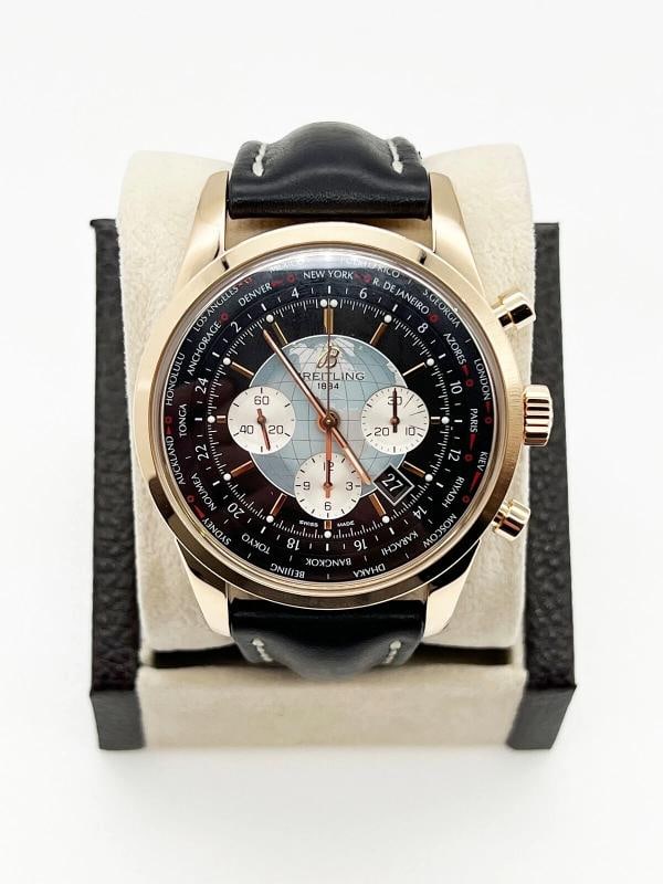 Breitling Transocean RB0510 46mm Chronograph 18K Rose Gold Leather Strap (1 of 5)