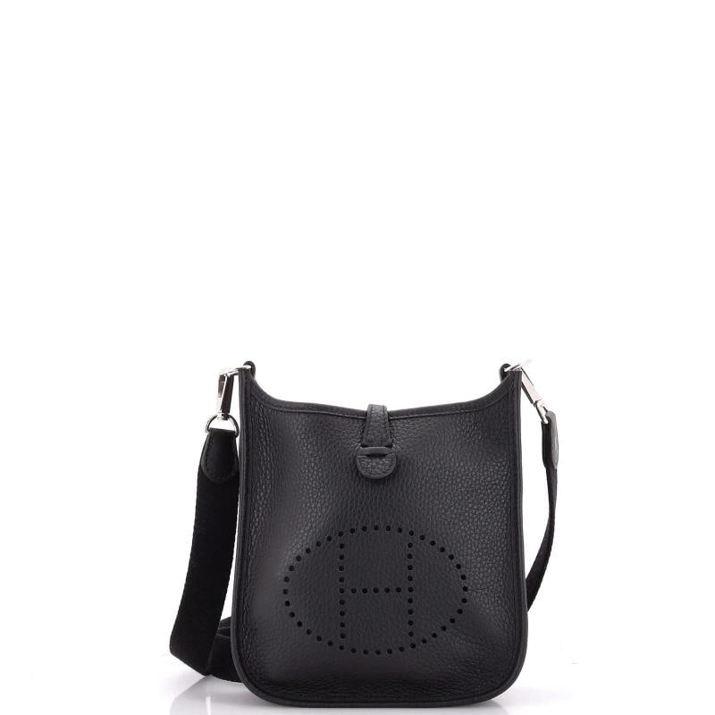Hermes Evelyne Bag Gen III Clemence TPM: Condition: Pre-owned - Excellent,Brand: Hermes,Exterior Material: Leather,Style: Cross Body Bags,Exterior Color: Black,Department: Women,Size: Mini