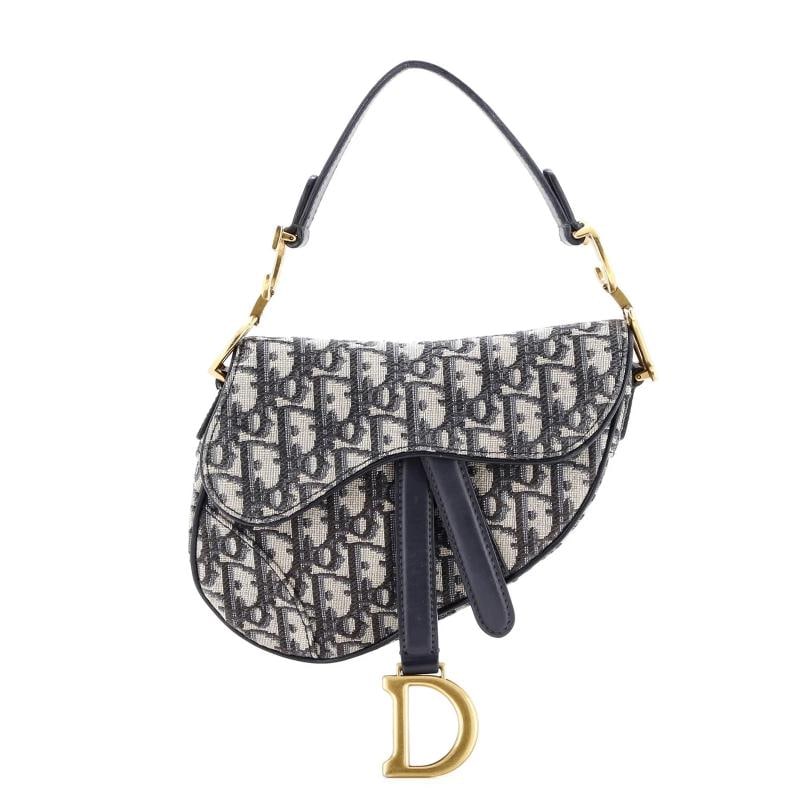 Christian Dior Saddle Handbag Oblique Canvas Mini: Condition: Pre-owned - Good,Brand: Christian Dior,Exterior Material: Canvas Plain,Style: Shoulder Bags,Exterior Color: Blue,Department: Women,Size: Mini