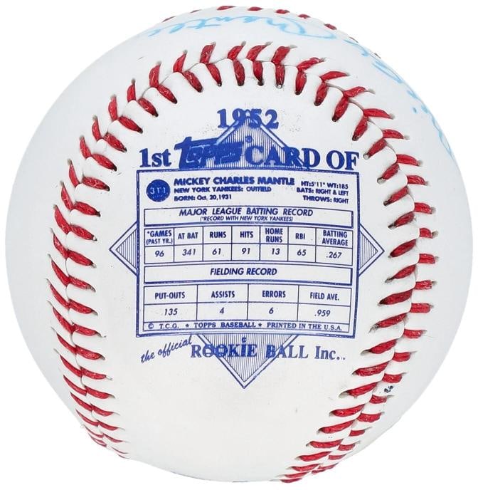 Mickey Mantle Signed 1952 Topps Rookie Card Commemorative Baseball Beckett COA - 4