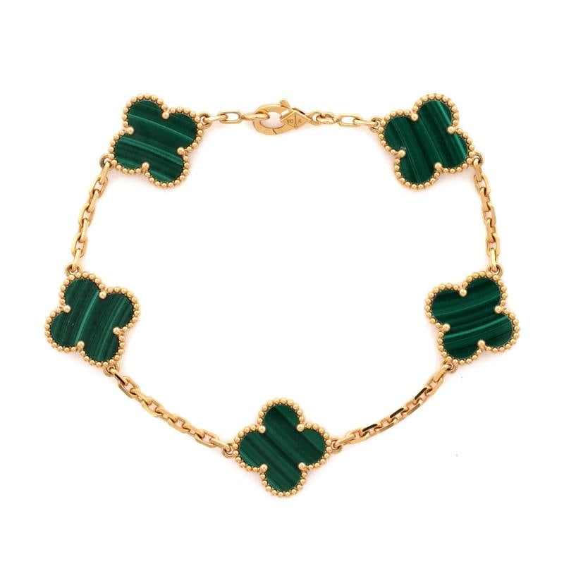 Van Cleef & Arpels Vintage Alhambra 5 Motifs Bracelet 18K Yellow Gold (1 of 4)