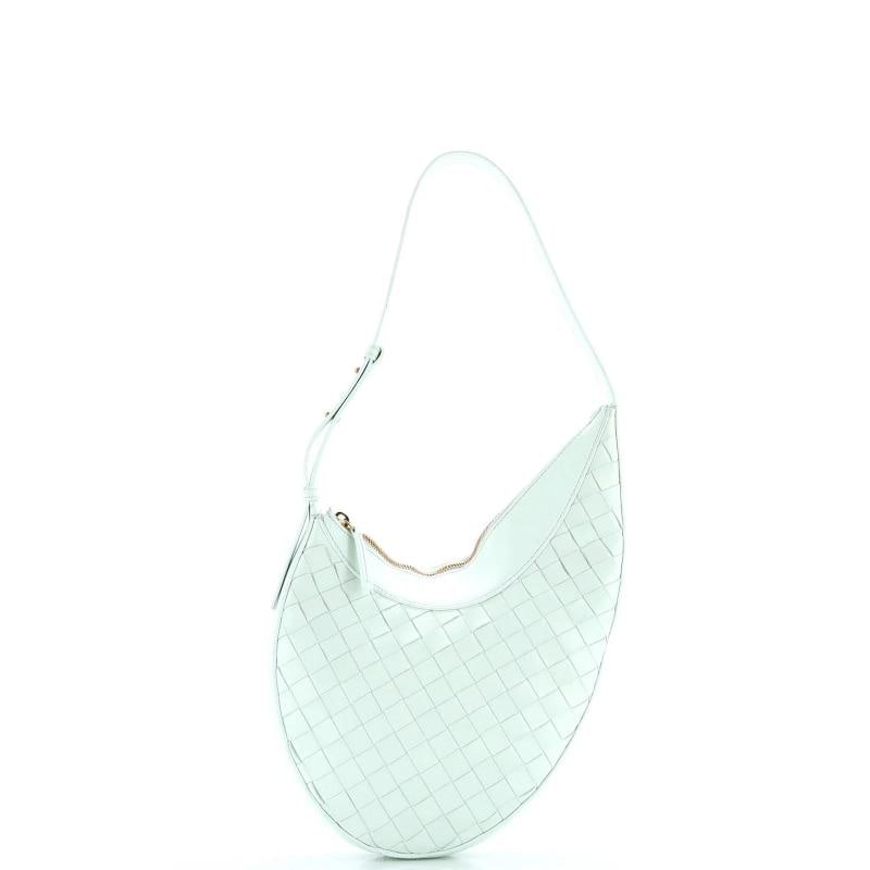 Bottega Veneta Drop Shoulder Bag Intrecciato Nappa Small: Condition: Pre-owned - Good,Brand: Bottega Veneta,Exterior Material: Leather,Style: Shoulder Bags,Exterior Color: Green,Department: Women,Size: Small,Accessories: Dust Bag