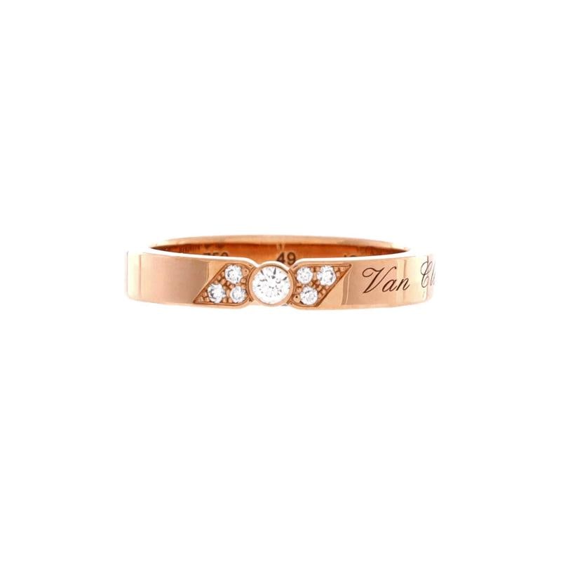 Van Cleef & Arpels Toujours Signature Etoiles Wedding Band Ring 18K Rose Gold: Condition: Pre-owned - Good,Brand: Van Cleef & Arpels,Main Stone: Diamond,Metal: 18K Rose Gold,Metal Purity: 18k,Ring Size: 4.75 - 49,Type: Ring,Color: Rose Gold,Style: 18K Rose Gold and Diamonds