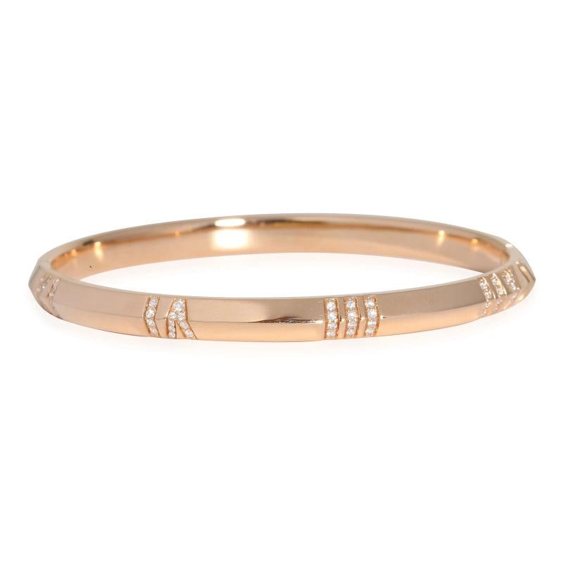 Tiffany & Co. Atlas Bracelet in 18k Rose Gold 0.33 CTW: Condition: Pre-owned - Good,Shape: Round Brilliant,Item Length: 6.5 in,Clasp/Buckle Type: Box with Tongue,Side Stone Type: Diamond,Side Stone Weight (cts): 0.33,Metal Purity: 18k,With Original Box/Pac