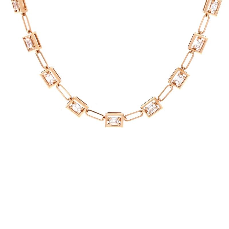 Tiffany & Co. Jewel Box Station Long Necklace 18K Rose Gold with Diamonds: Condition: Pre-owned - Good,Brand: Tiffany & Co.,Main Stone: Diamond,Metal: 18K Rose Gold,Metal Purity: 18K,Style: Station,Type: Necklace,Color: Rose Gold,Material: 18K Rose Gold, Diamond Condition: E