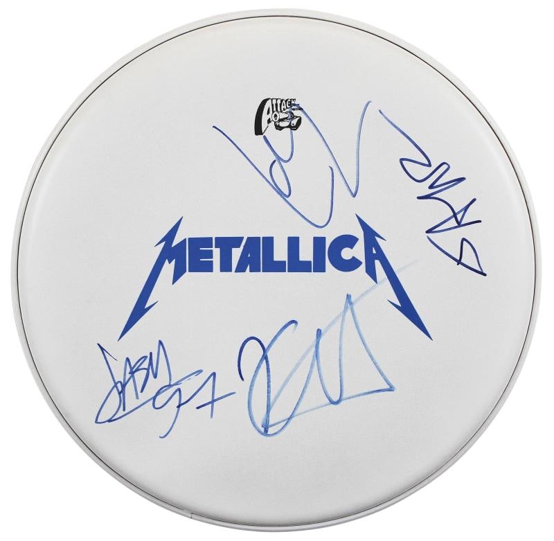 Metallica (4) Hetfield, Ulrich, Hammett +1 Signed 15 Inch Drum Head BAS #AD04336: Original/Reproduction: Original,Industry: Music,PRODUCT_COA: Beckett,PRODUCT_SIGNED_BY_BRAND: Metallica,PRODUCT_SIGNED_BY_NAME: James Hetfield, Lars Ulrich, Kirk Hammett & Jason Newsted,Country of Ori