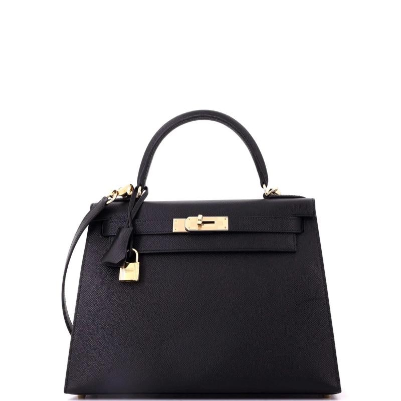 Hermes Kelly Handbag Black Epsom with Permabrass Hardware 28 (1 of 8)