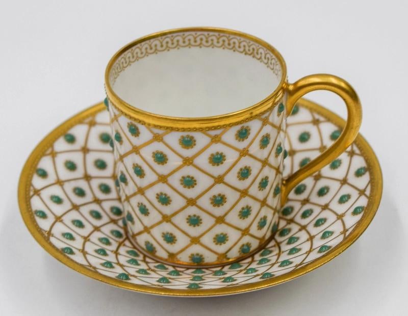 Tsarine Raynaud Limoges Incredible Jeweled & Raised Gold Demitasse Cup & Saucer: Condition: Used,Type: Cup & Saucer,Color: Gold,Set Includes: Saucer,Country of Origin: France