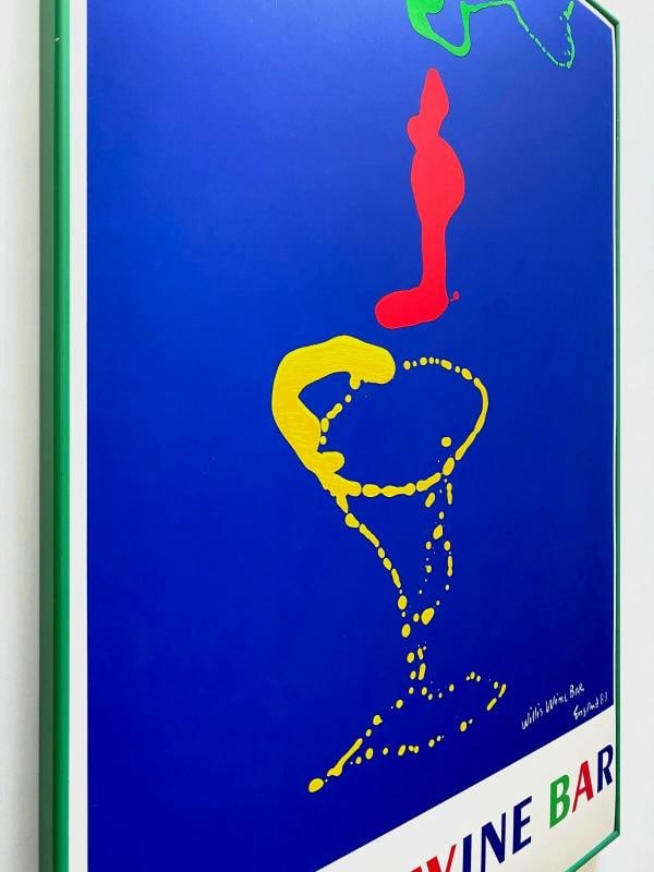 WILLI'S WINE BAR PARIS RARE 1989 WAYNE ENSRUD FRAMED LRG SILKSCREEN PRINT POSTER - 6