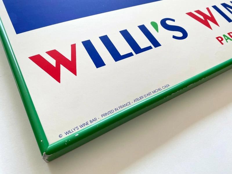 WILLI'S WINE BAR PARIS RARE 1989 WAYNE ENSRUD FRAMED LRG SILKSCREEN PRINT POSTER - 7