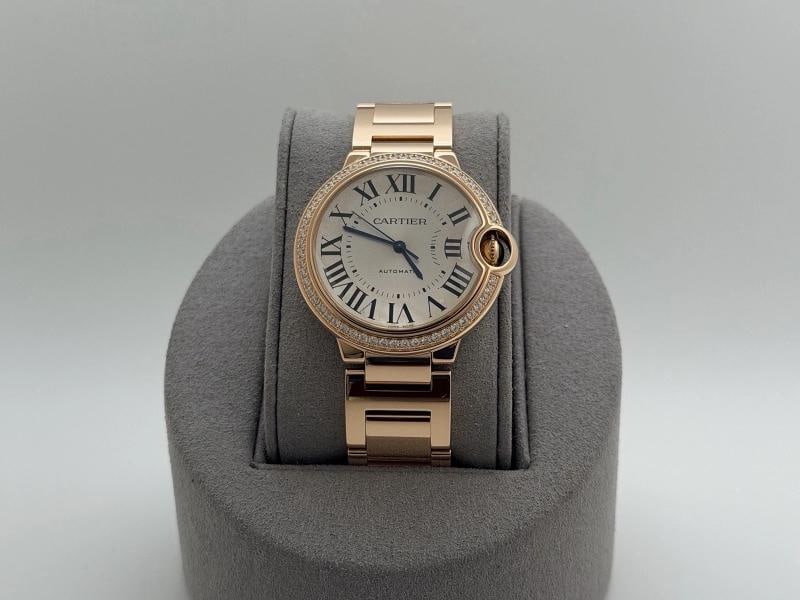 Cartier Ballon Bleu WJBB0037 3927 36mm 18k Rose Gold Diamond Bezel: Condition: Pre-owned - Good,Bezel Color: Gold, Rose Gold,Indices: Roman Numerals,Band/Strap: Bracelet,Case Color: Gold, Rose Gold,Department: Men,Watch Shape: Round,Style: Dress/Formal, Formal, Luxury