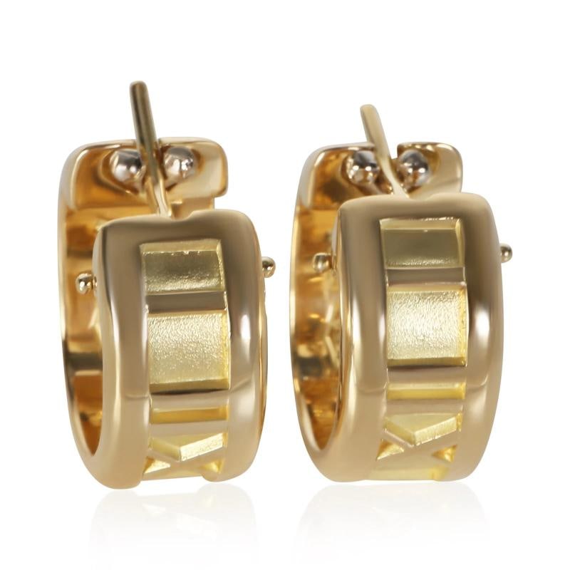 Tiffany & Co. Yellow Gold 1995 Small Atlas Hoop Earrings: Condition: Pre-owned,Item Length: 14 mm,Side Stone Type: No Stone,Metal Purity: 18k,With Original Box/Packaging: No,With Papers: No,Gross Weight (grams): 11.82,Department: Women's,Collection: 1995