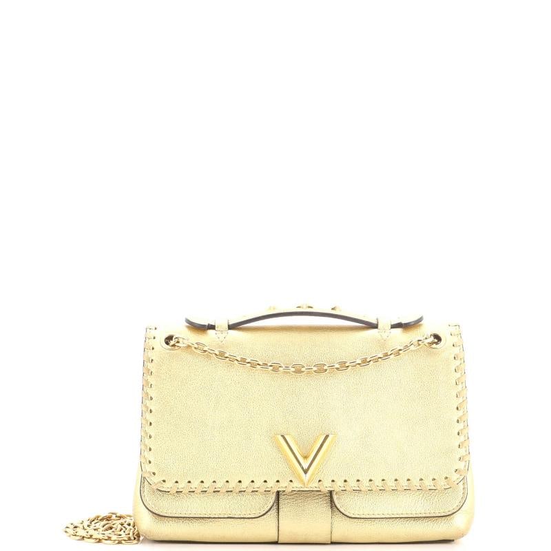 Louis Vuitton Very Chain Bag Whipstitch Leather: Measurements: Handle Drop 1.5", Height 6", Width 10", Depth 3", Strap Drop 22" . Condition: Pre-owned - Good,Brand: Louis Vuitton,Exterior Material: Leather,Style: Shoulder Bags,Exterior Color: Gold,D