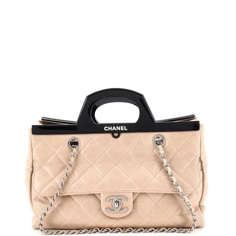 Chanel CC Delivery Tote Quilted Glazed Calfskin Small: Accessories: Authenticity Card Measurements: Handle Drop 2", Height 8.5", Width 13", Depth 3.5", Strap Drop 9". Condition: Pre-owned - Good,Brand: CHANEL,Exterior Material: Leather,Style: Shoulder Bag
