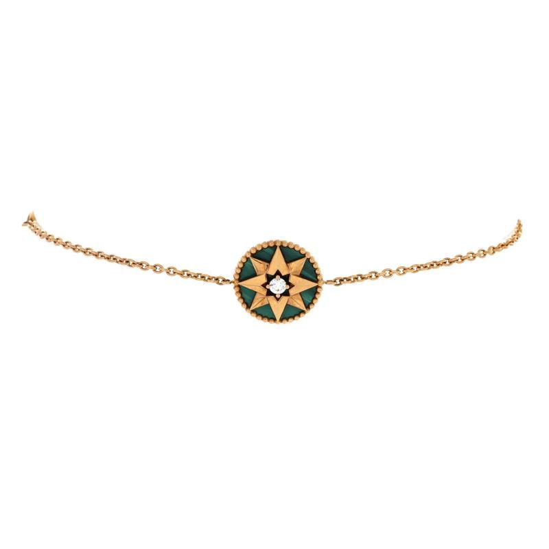 Christian Dior Rose des Vents Bracelet 18K Yellow Gold with Diamond: Condition: Pre-owned - Good,Brand: Christian Dior,Main Stone: Malachite,Metal: 18K Yellow Gold,Metal Purity: 18k,Style: Bracelet,Type: Bracelet,Color: Yellow Gold,Material: 18K Yellow Gold, Diamond, M