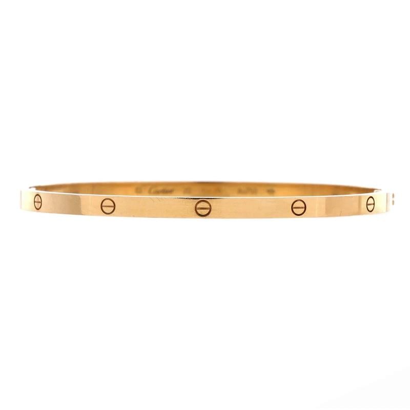 Cartier Love Bracelet 18K Yellow Gold Small: Measurements: Circumference: 7.5 ", Width: 3.65 mm . Condition: Pre-owned - Good,Brand: Cartier,Main Stone: Unknown,Metal: 18K Yellow Gold,Metal Purity: 18K,Style: Bracelet,Type: Bracelet,Color: Yello