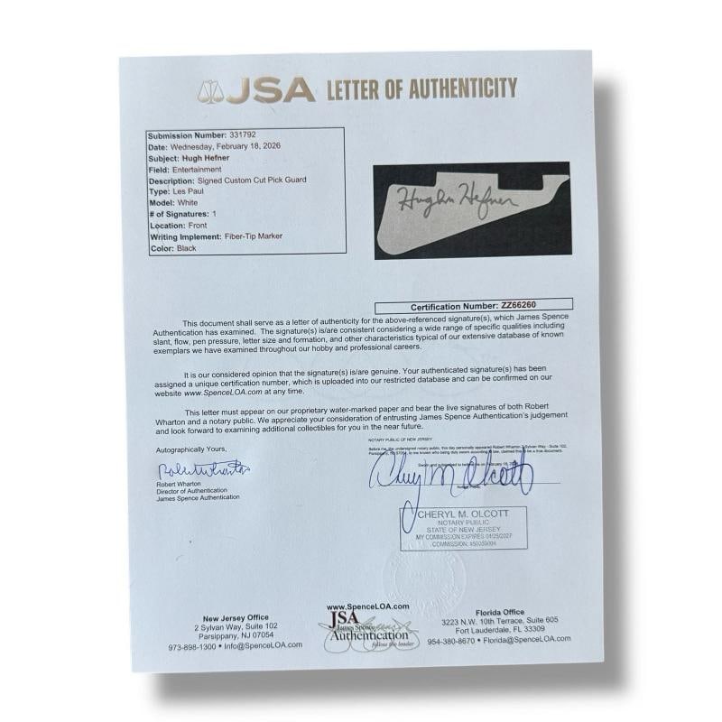 HUGH HEFNER Signed Custom Guitar (JSA LOA) - 4