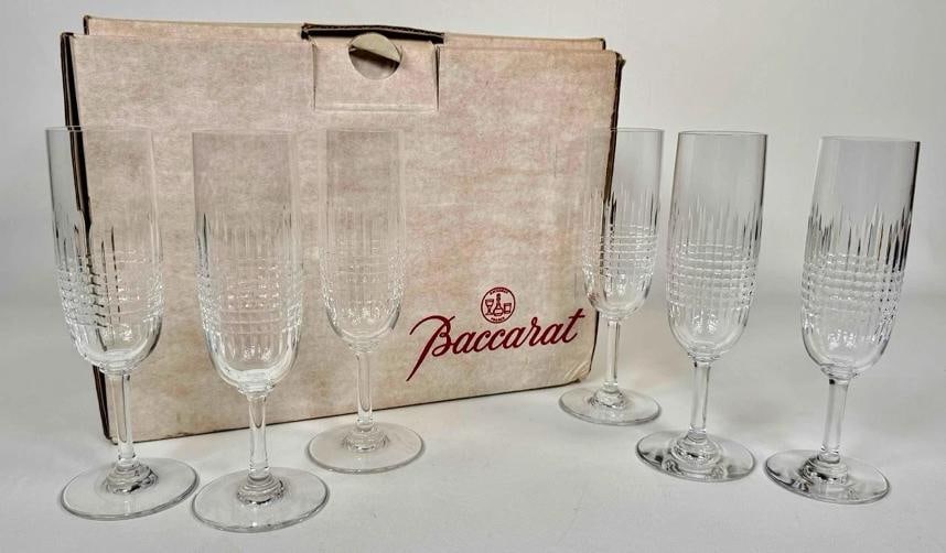 Baccarat French Cut Crystal Nancy Champagne Flute Set of 6: Height: 6-3/4" each . Condition: New other ,Brand: Baccarat,Color: Clear,Type: Champagne Flute,Country of Origin: France
