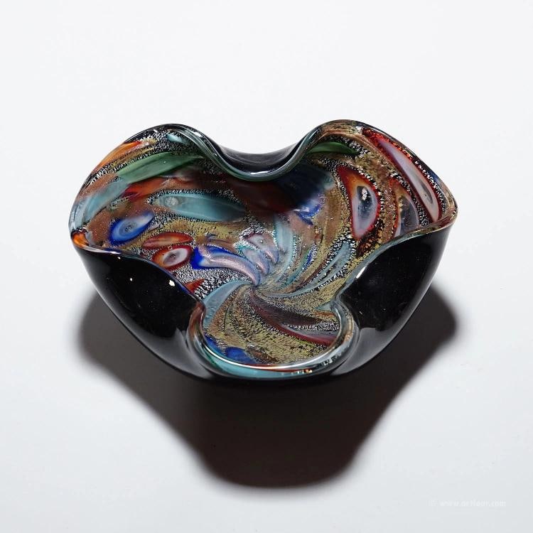Vintage Murano Glass Bowl: height: 1.97 inches diameter: 5.31 inches. Condition: Used,Brand: ArtGlass,Material: Glass,Type: Art Glass,Handmade: Yes,Vintage: Yes,Country of Origin: Italy