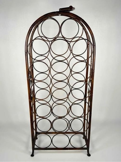 Jacques Adnet Hermes Style Tole Faux Leather Equestrian Wine Rack Bottle Holder - 3