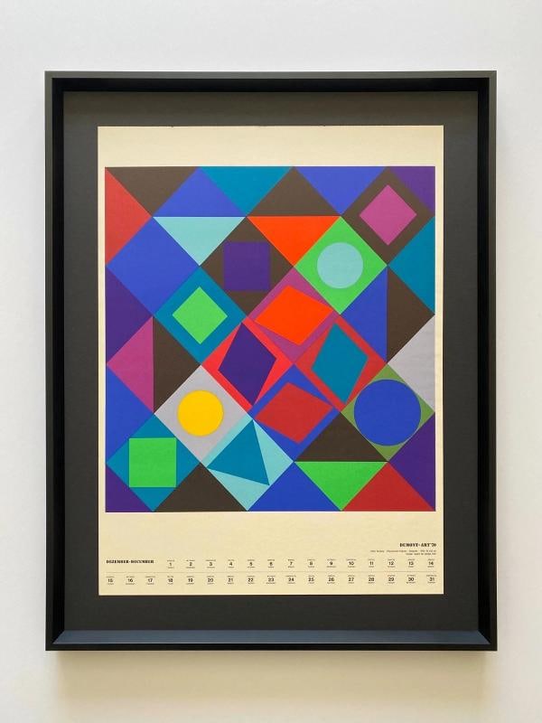 VICTOR VASARELY RARE 1970 OP ART FRAMED SERIGRAPH PRINT PLANETARY FOLKLORE 1964: MEASURES 23" W X 29 1/2" H X 1 1/2" D. . Condition: Used,Artist: Victor Vasarely,Unit of Sale: Single Piece,Size: Medium,Signed: No,Title: " Planetarische Folklore " ( Planetary Folklore ),Period: Con