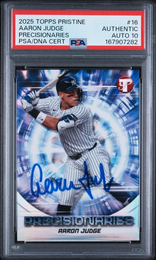 Aaron Judge Signed 2025 Topps Pristine Precisionaries #16 New York Yankees PSA (1 of 2)