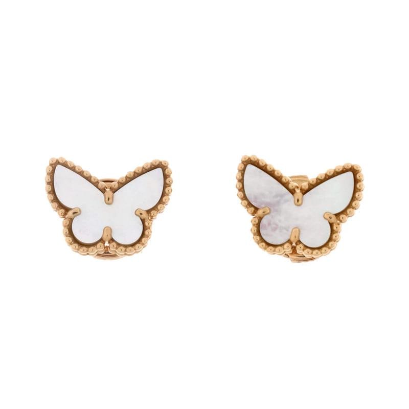 Van Cleef & Arpels Sweet Alhambra Butterfly Stud Earrings 18K Yellow Gold (1 of 3)