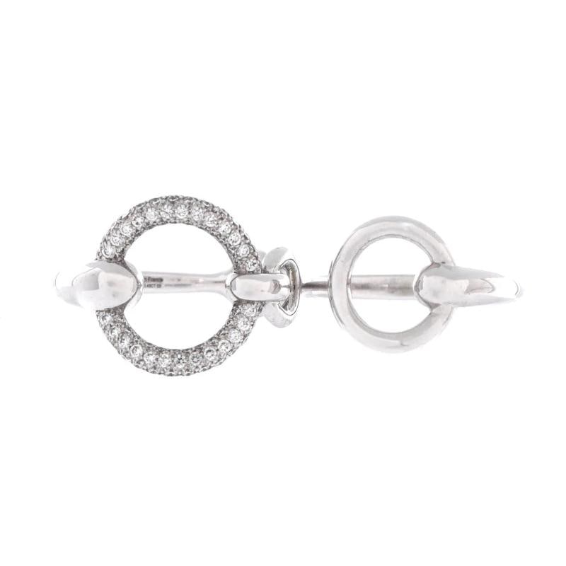 Hermes Filet d'Or Double Ring 18K White Gold with Diamonds Large: Measurements: Size: 6.25 - 53, Width: 14.60 " . Condition: Pre-owned - Good,Brand: Hermes,Main Stone: Diamond,Metal: 18K White Gold,Metal Purity: 18K,Ring Size: 6.25 - 53,Type: Ring,Color: White Gold,