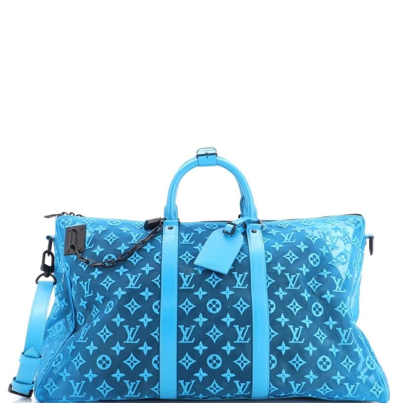 Louis Vuitton Keepall Bandouliere Bag Monogram See Through Mesh 50: Accessories: Lock, Luggage Tag, Poignet Measurements: Handle Drop 4,5", Height 12", Width 20", Depth 9", Strap Drop 13-17". Condition: Pre-owned - Good,Brand: Louis Vuitton,Exterior Material: Mesh,Sty
