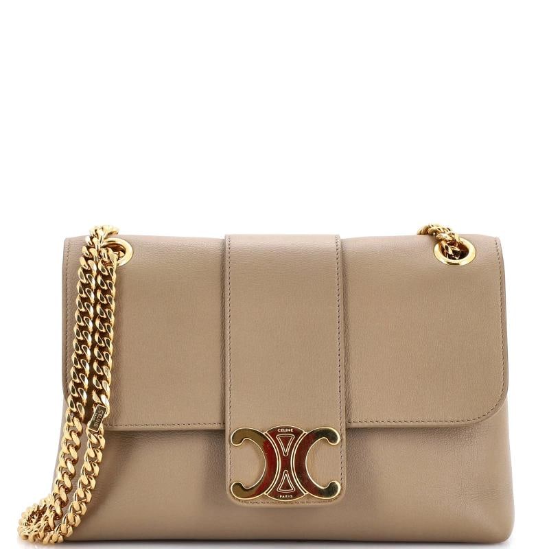 Celine Victoire Flap Shoulder Bag Leather Teen: Measurements: Height 6", Width 9.5", Depth 3" . Condition: Pre-owned - Excellent,Brand: Celine,Exterior Material: Leather,Style: Shoulder Bags,Exterior Color: Neutral,Department: Women,Size: Teen