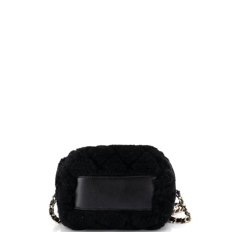 Chanel CC Double Chain Zip Clutch with Chain Quilted Shearling Mini - 4