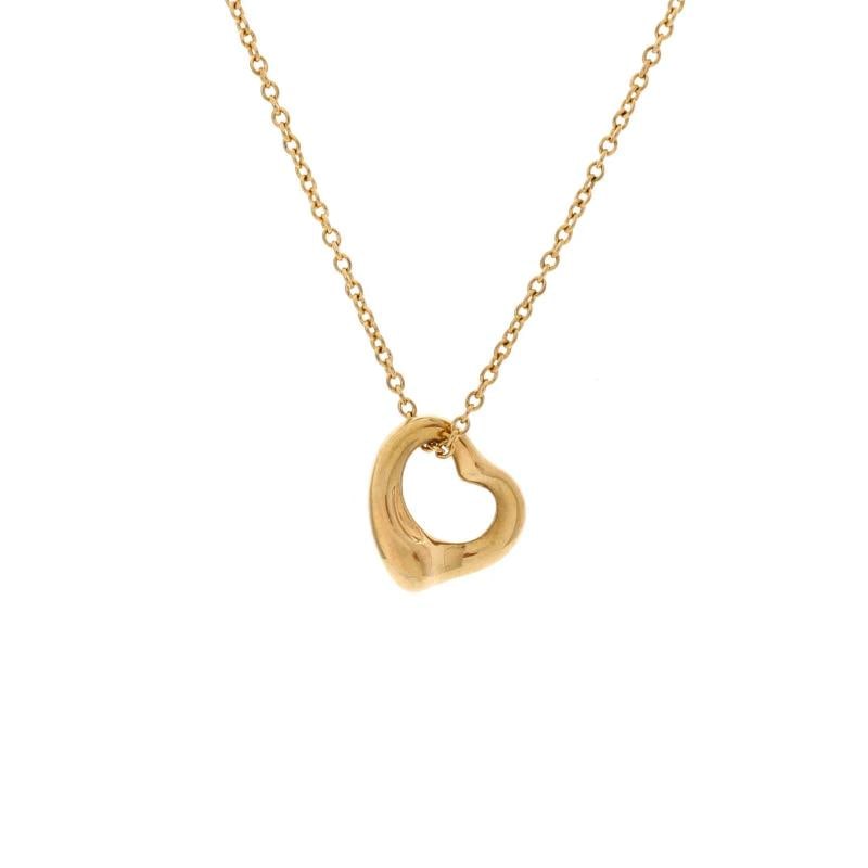 Tiffany & Co. Elsa Peretti Open Heart Pendant Necklace 18K Yellow Gold 11mm: Condition: Pre-owned - Good,Brand: Tiffany & Co.,Main Stone: Unknown,Metal: 18K Yellow Gold,Metal Purity: 18K,Style: Pendant,Type: Necklace,Color: Yellow Gold,Material: 18K Yellow Gold
