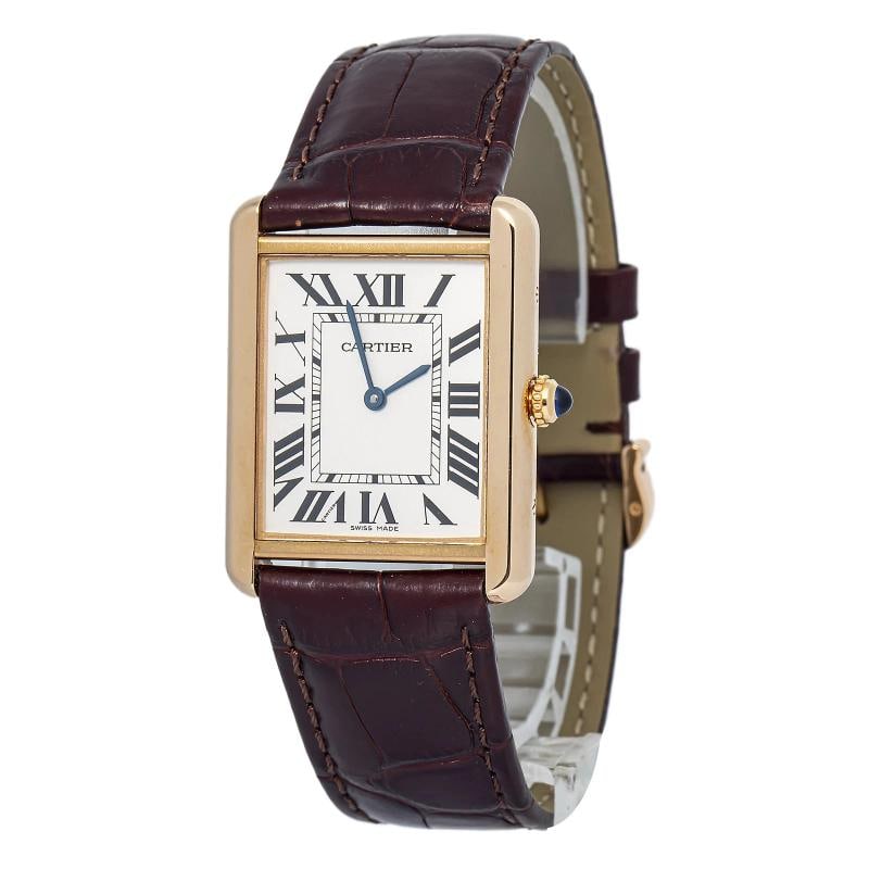 Cartier Tank Solo W5200025 Bracelet Yellow Gold White Roman Quartz 26x28mm (1 of 6)