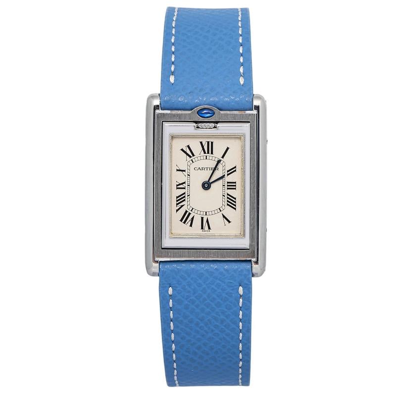 Cartier Tank Basculante 2405 W1011258 Stainless Steel Off-White Dial Quartz 24mm: Case Size 24mm Wrist Fit 7 Inches Box No Papers No Condition Ã¢â‚¬â€ Good Full Specifications SKU Cartier#1818 Brand Cartier Model Tank Basculante Reference