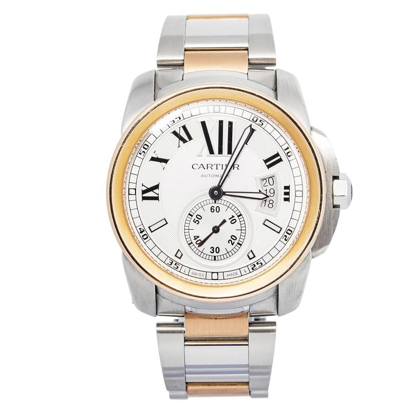 Cartier Calibre De W7100036 18K Rose gold Two Tones Silver Dial Automatic 42mm (1 of 6)