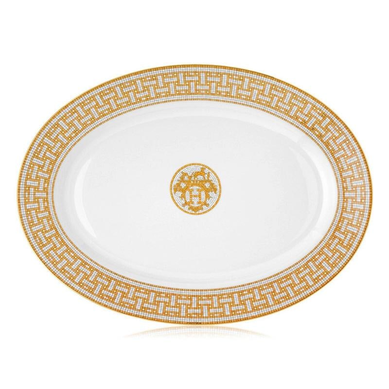 NEW HERMES MOSAIQUE AU 24 GOLD OVAL PLATTER LARGE #P026050P BRAND NIB: Condition: New: A brand-new, unused, unopened, undamaged item (including handmade items). See the seller's ... Read moreabout the conditionNew: A brand-new, unused, unopened, undamaged item (including