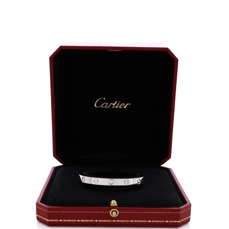 Cartier Love 1 Diamond Cuff Bracelet 18K White Gold with Diamond - 2